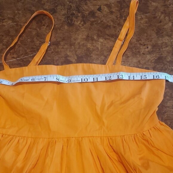 Orange Pleated Tiered Mini Sundress - Picture 4 of 7